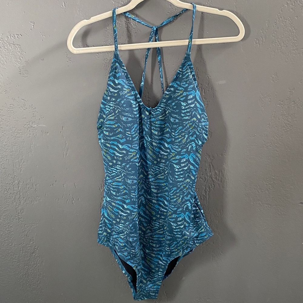 VENUS NWOT Blue Patterned One Piece Swimsuit Bathing Suit